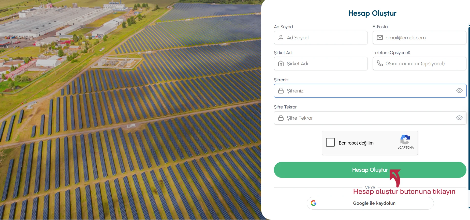 SolarTools kayıt onayı