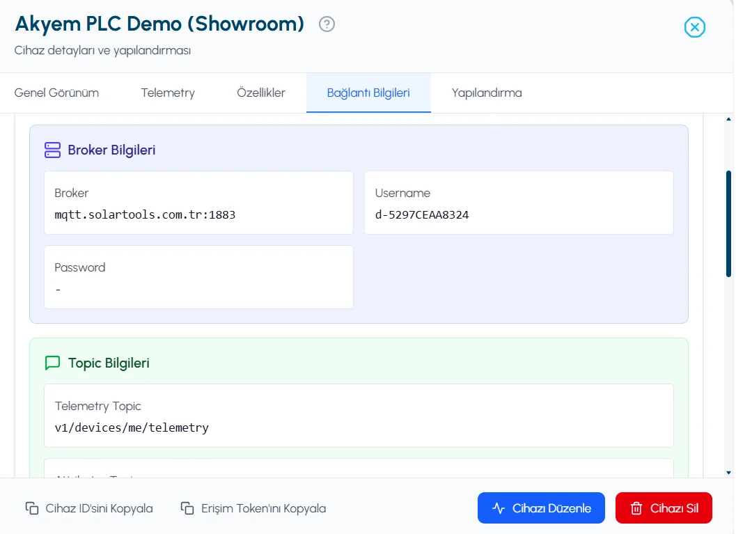 MQTT broker information