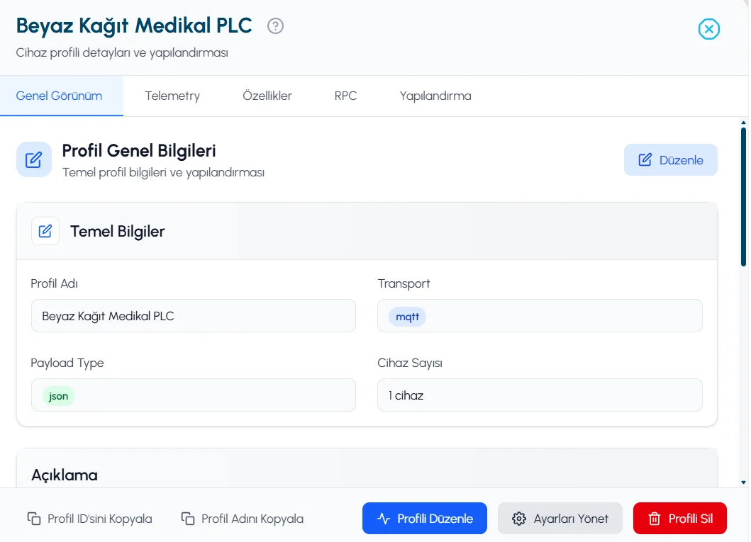 Device profile basic information