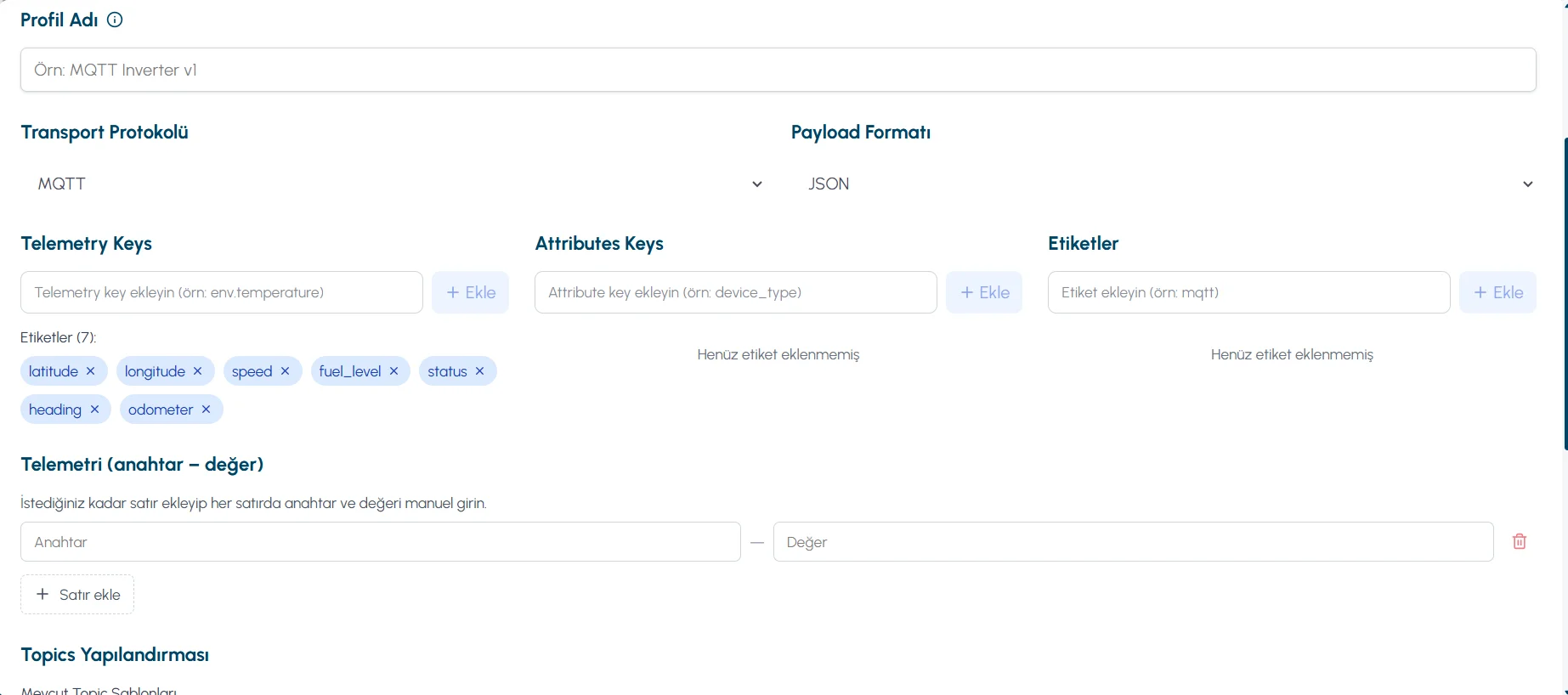 Automatic template configuration