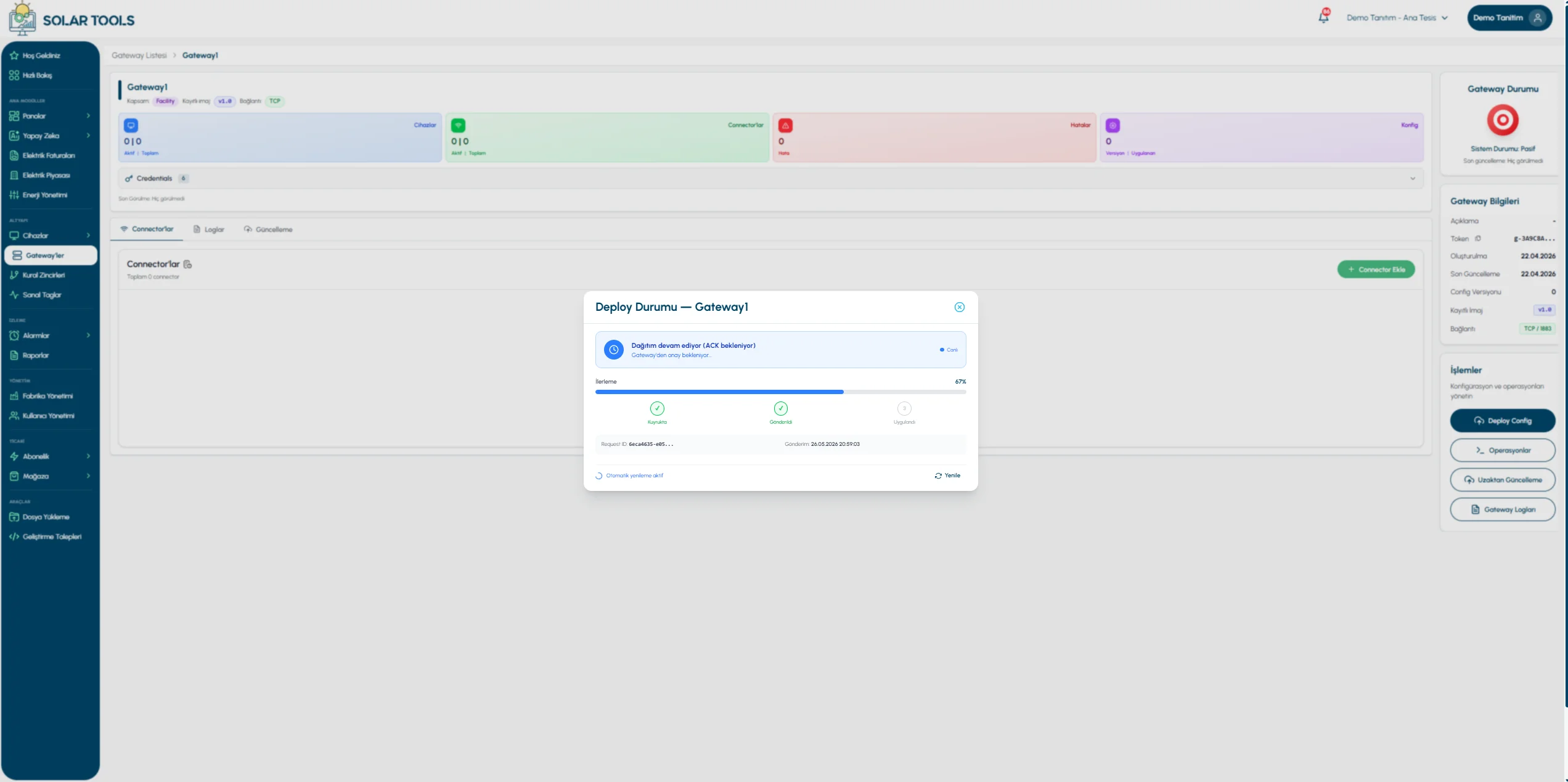 Configuration Deployment and Push Screen