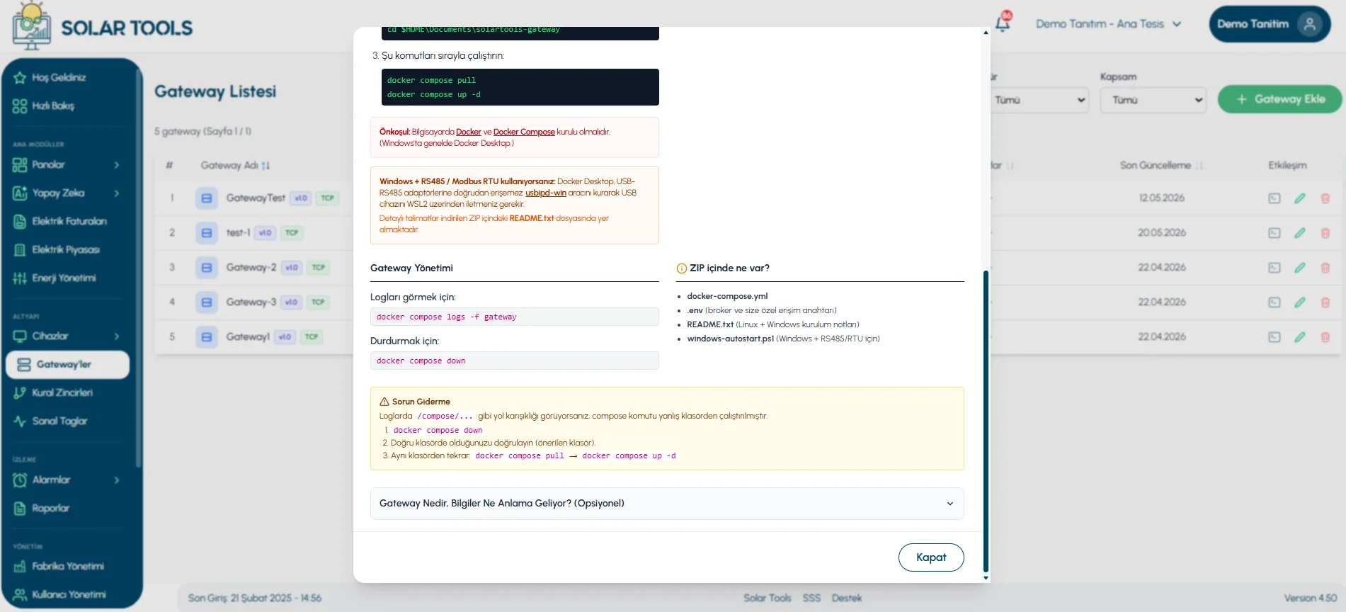 SolarTools Portal - Online Gateway Verification