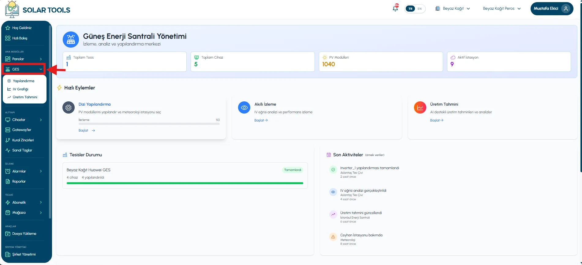 SolarTools SPP — Solar Power Plant Management Dashboard