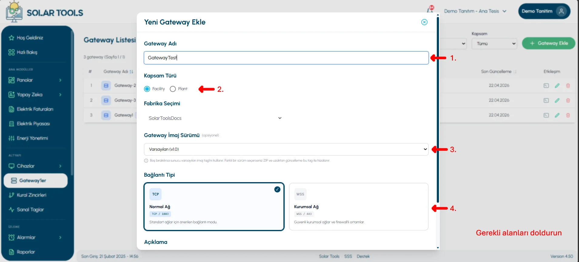 Gateway online status