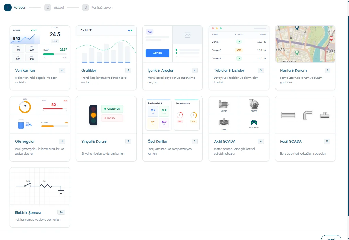 Widget Category Selection