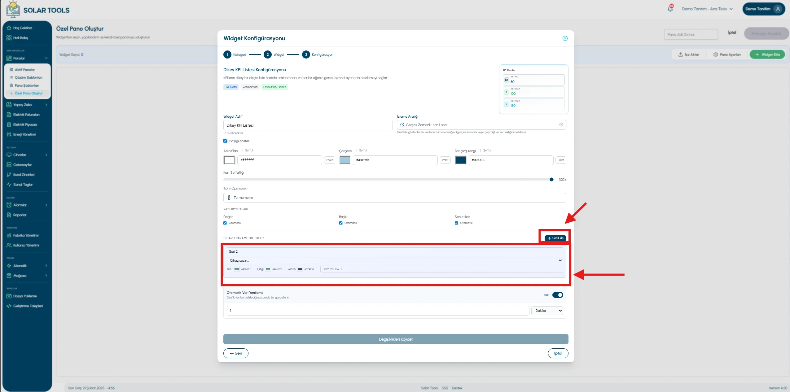 Vertical KPI — setup 4