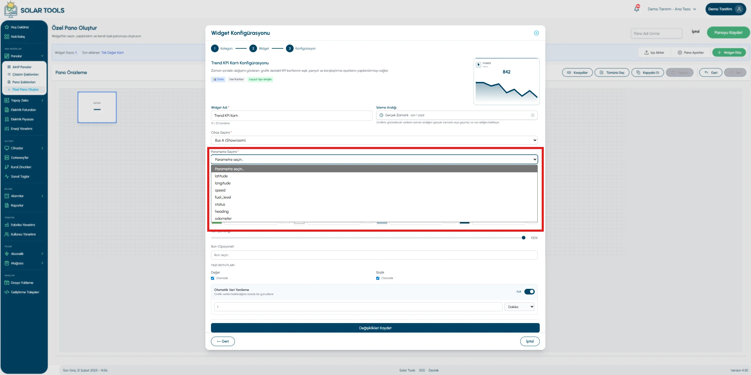 Trend KPI — setup 4